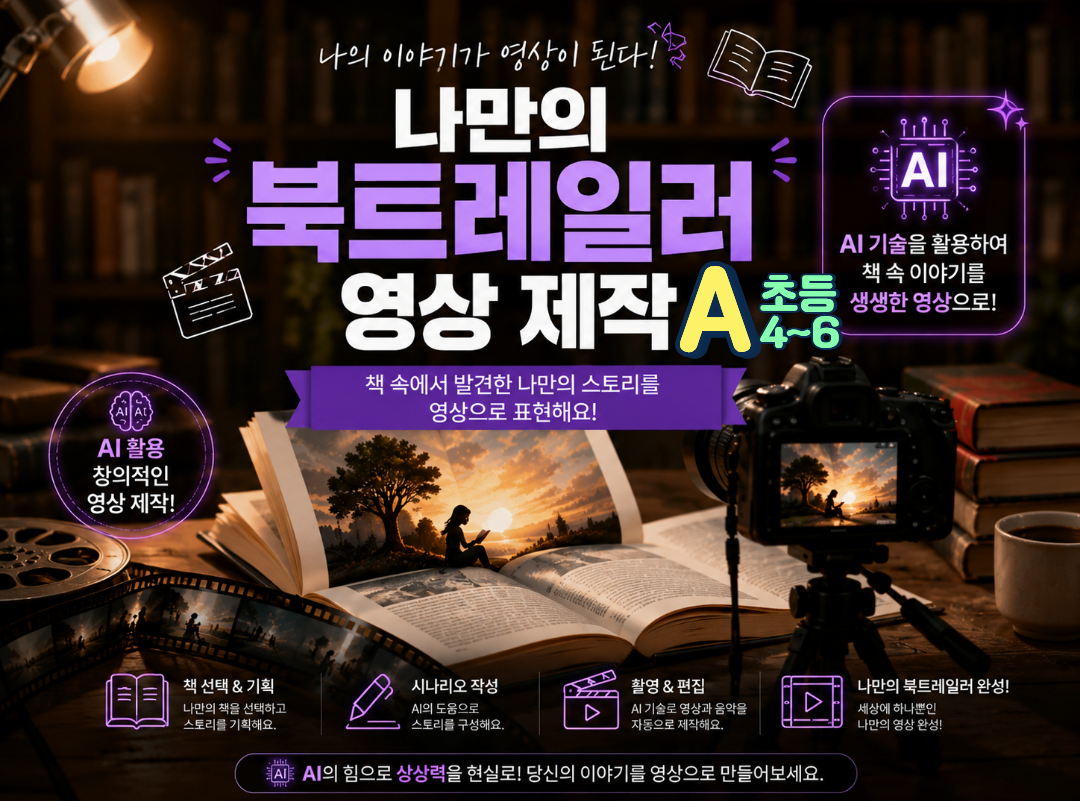 2026. 미디어콘텐츠 창작 여름방학 학생 특강 "나만의 북트레일러 영상제작A"