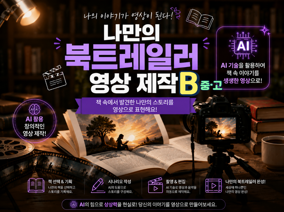 2026. 미디어콘텐츠 창작 여름방학 학생 특강 "나만의 북트레일러 영상제작B"